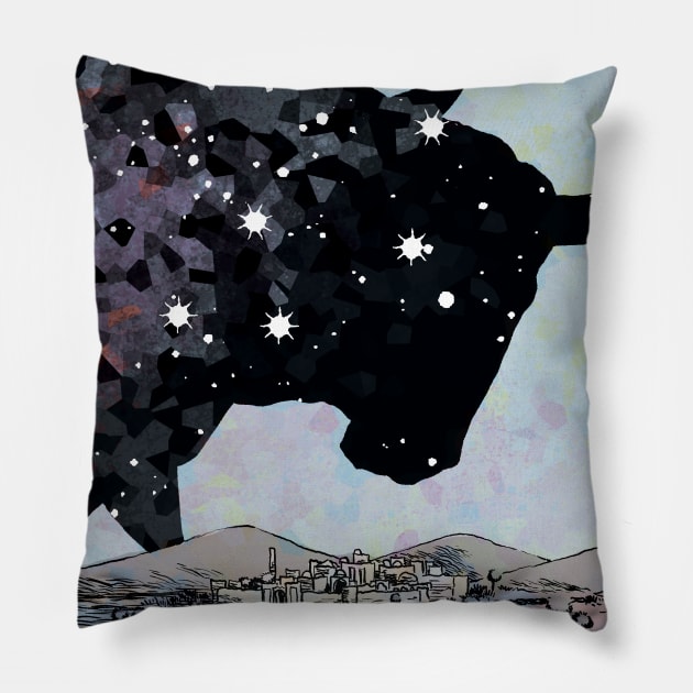 Bull of Night Pillow by jesse.lonergan