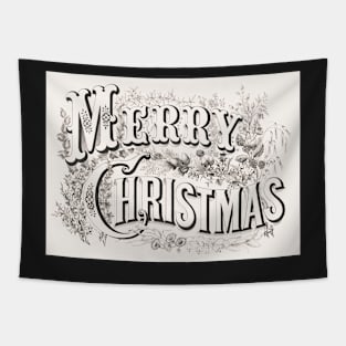 Hand Drawn Retro Merry Christmas Tapestry