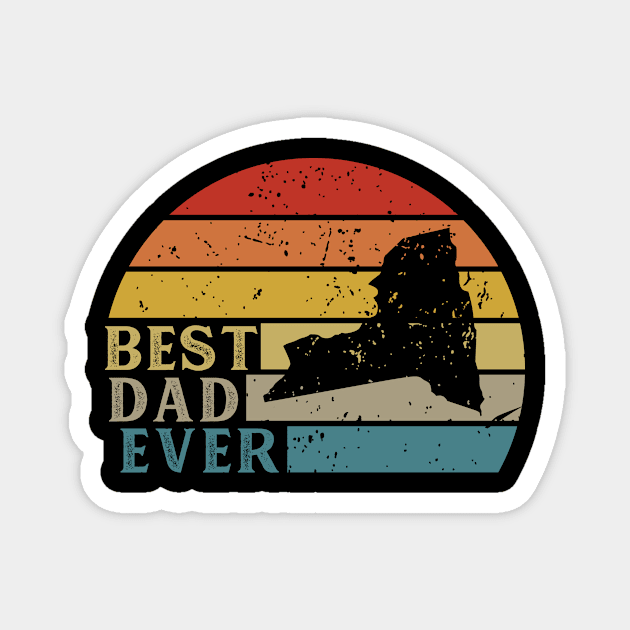 Best Dad Ever New York Vintage Fathers Day Gift Magnet by emlanfuoi835