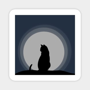 Cat under the moonlight Magnet