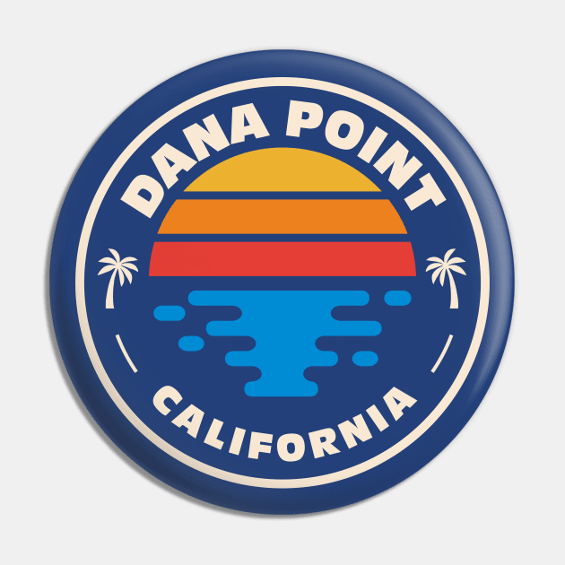 Retro Dana Point California Vintage Beach Surf Emblem Pin by Now Boarding
