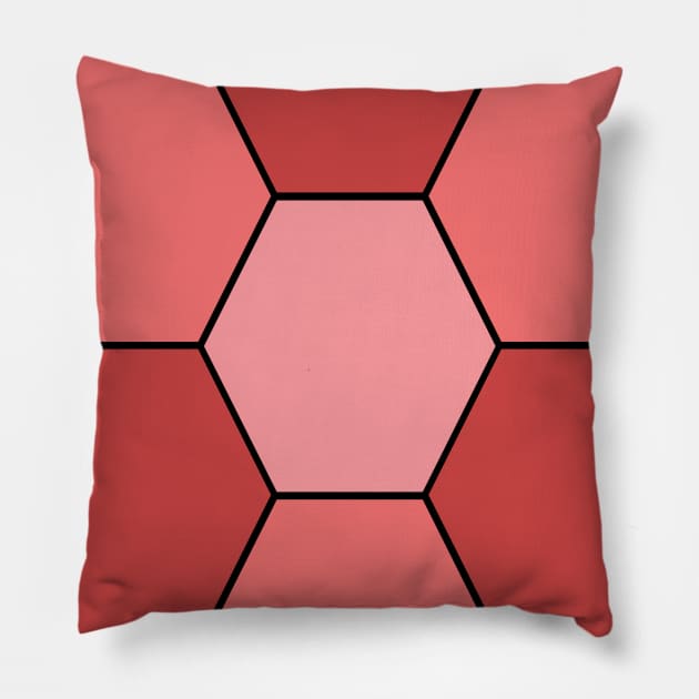 Red/Pink Hexagon Pillow by GerrardShuttleworthArt