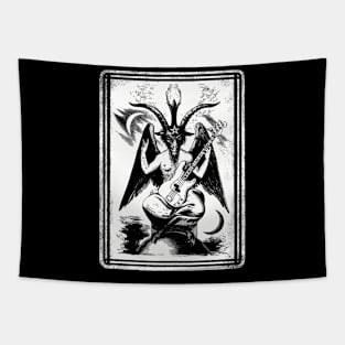 Baphomet bass guitar white Tapestry