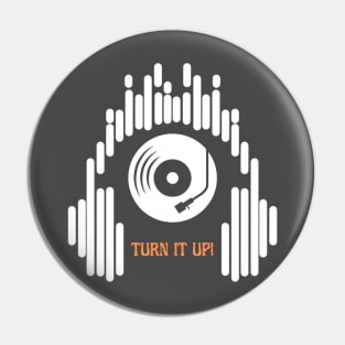 Vinyl Record Music Turn It Up Pin