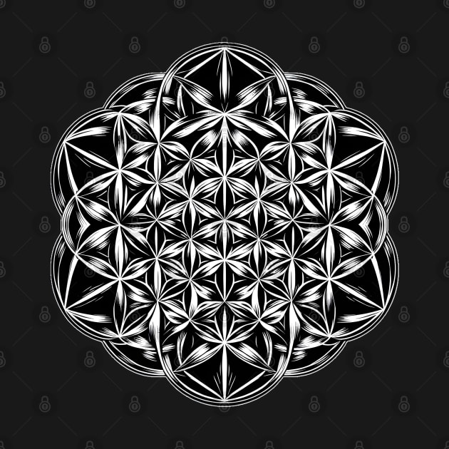 Monochromatic Flower of Life by MetalByte