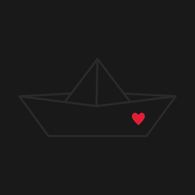 Disover Boat Paper Ship Heart Port Love Gift - Love Boat - T-Shirt