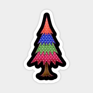 Merry Christmas Colorful Tree Magnet