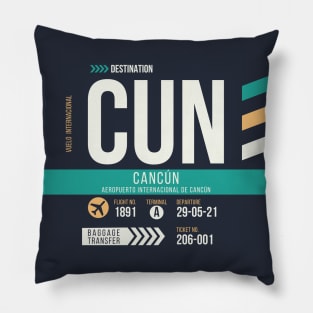 Cancun (CUN) Airport Code Baggage Tag Pillow