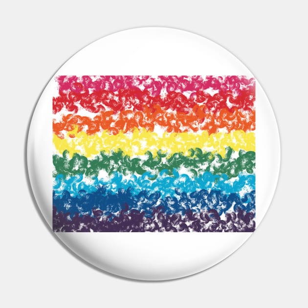 LGBTQ+ PRIDE Flag Painted Swirls Design Pin by PurposelyDesigned