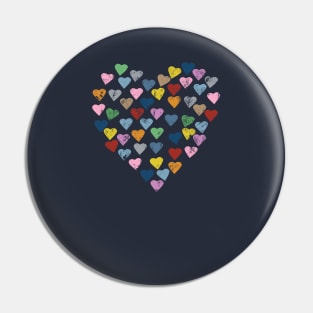 Distressed Hearts Heart Navy Pin