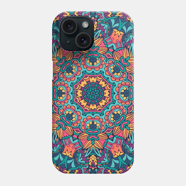 Colorful Oriental Rug Mandala Boho Pattern Phone Case by jodotodesign