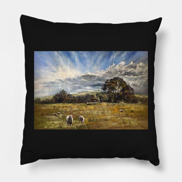 'Summer Clouds' Pillow by Lyndarob