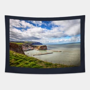 Staithes Village, From The Cliffs, Yorkshire, England Tapestry