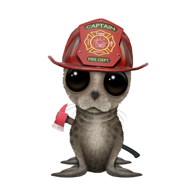 Cute Baby Seal Firefighter by jeffbartels