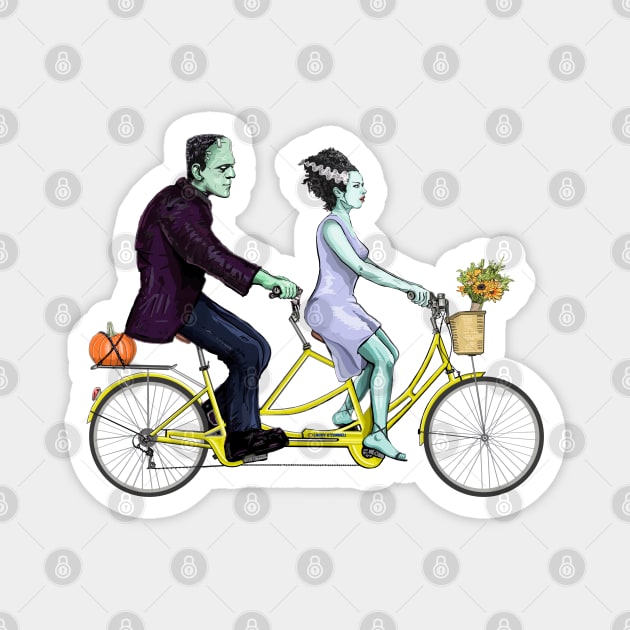 Frankenstein Tandem Bike Date Magnet by FanboyMuseum