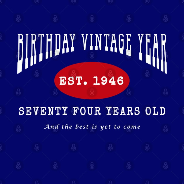 Birthday Vintage Year - Seventy Four Years Old by The Black Panther