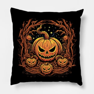 Halloween Pumpkin, Spooky Pumpkin Face Pillow