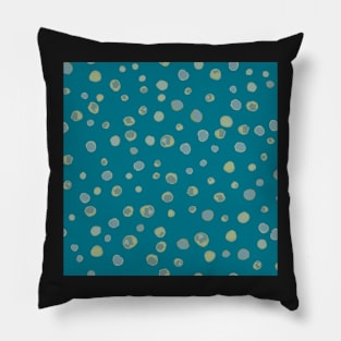 Watercolour Watery Teal Rain Drops Pillow