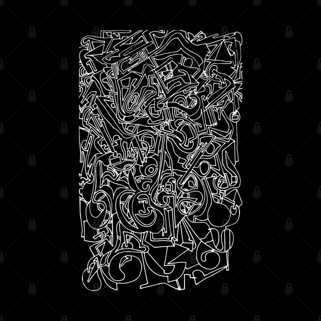 Abstract Ink Drawing #14 Black by MrBenny