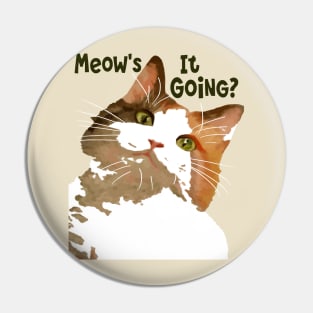 Meows It Going Fun Cat Meme Question Pin