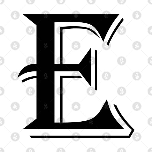 Black Letter E in vintage style by Classical