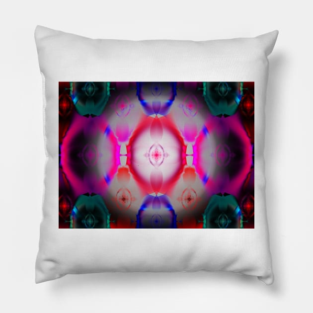 The Teal, Violet, Rose and Orange Blossom Special Pillow by barrowda