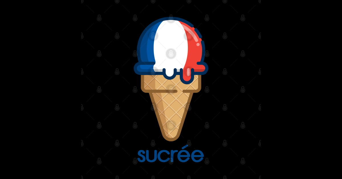 FRENCH ICE CREAM France French Flag Flag Of France Girl Sticker