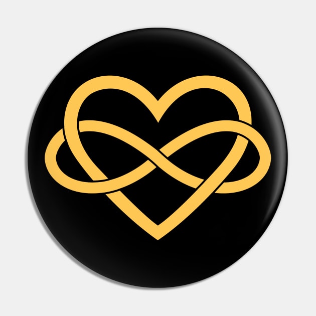 Polyamory Gold Infinity Heart Pin by sexpositive.memes