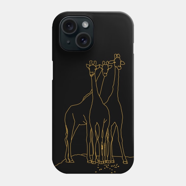 Giraffe Line Art Phone Case by Alex