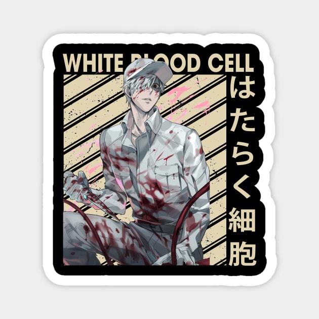 Classic Art White Blood Cell Comedy Japanese Anime Magnet by QuickMart