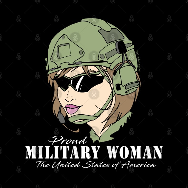 Proud Military Woman  V1    (dark tees) by Illustratorator