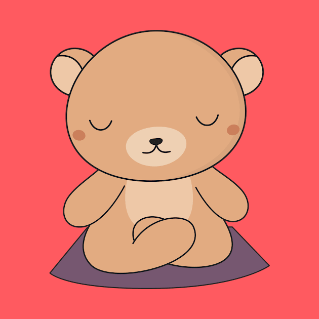 Yoga time for my kawaii brown bear by wordsberry