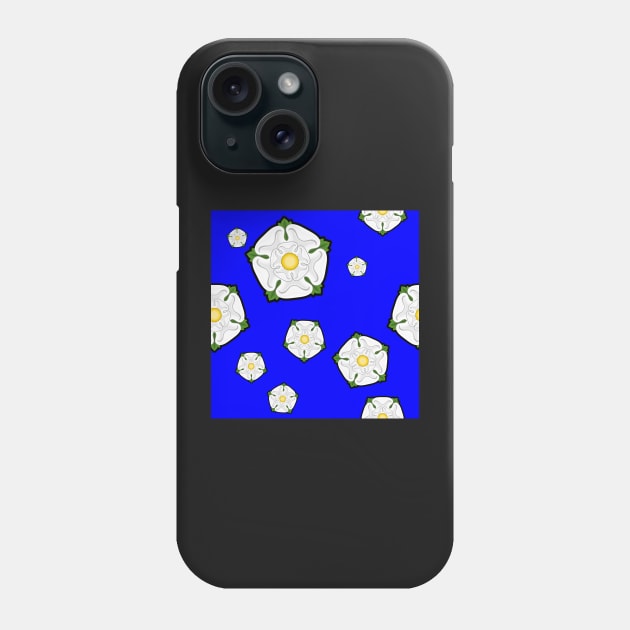 White Rose of Yorkshire Print Pattern Phone Case by mwcannon