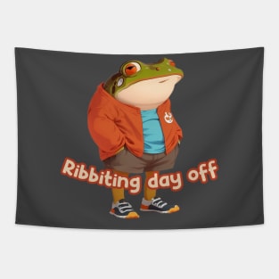 Frog Ribbiting Day Off Tapestry