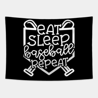 Eat Sleep Baseball Repeat Cute Funny Tapestry