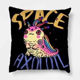 Cute Crazy Psycedelic Space Axolotl Artwork Pillow