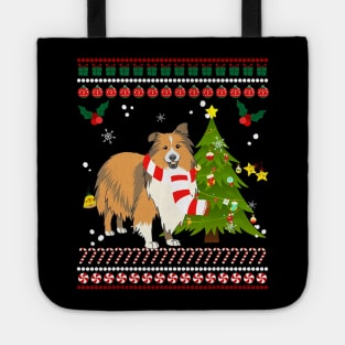 Shetland Sheepdog Reindeer Christmas Tote