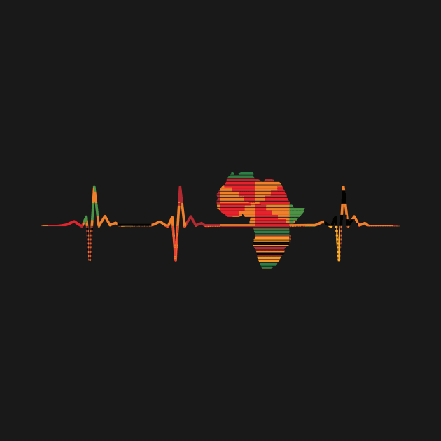 Africa Map, Kente Pattern, Heartbeat, Love Africa by kentevibes