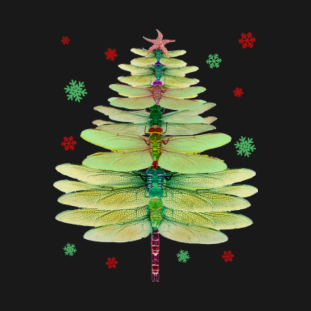 Disover merry christmas dragonfly tree - Dragonfly Christmas Tree - T-Shirt