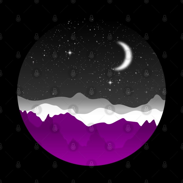 Asexual pride art Sky Night Mountains Landscape by Pridish