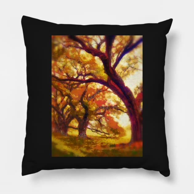 Southern live oaks Pillow by heidiannemorris