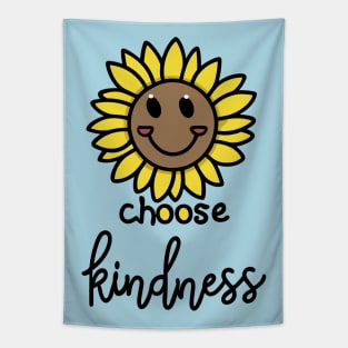 Choose Kindness Cute Sunflower Tapestry