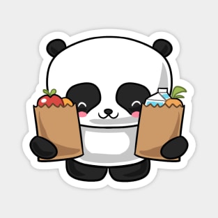 Kawaii panda doing groceries Magnet