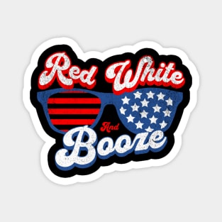 Red White and Booze 4th of July Magnet