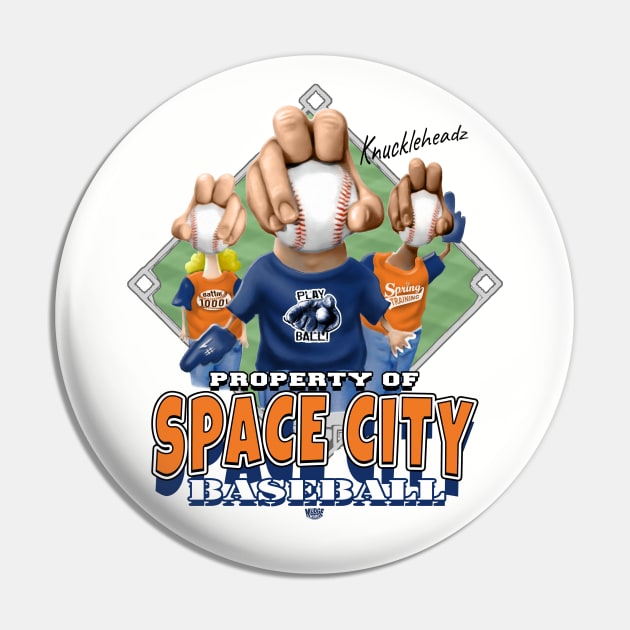 Knucklehead for Space City Baseball Pin by MudgeSportswear