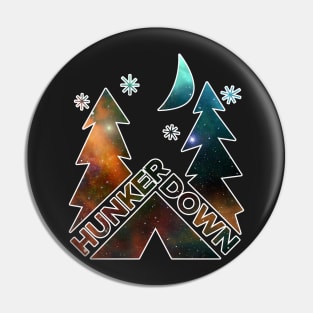 Hunker Down Camping Space & Stars Pin