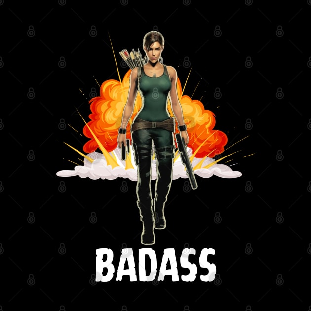 Badass Lara Lady Boss Lara Croft Tomb Raider Gamer Gaming Video Game by DeanWardDesigns