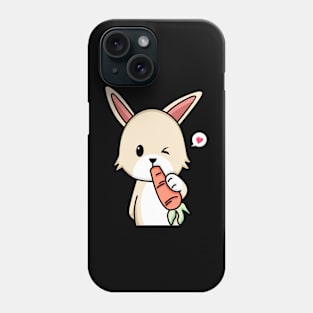 rabbit eating carrot Phone Case