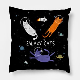 Cats in space. Cute typographi print with cats astronaut. Pillow