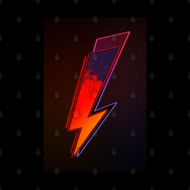 Volcanic Bolt - Neon 80's Pop Retro Graphic + Background by Lumos19Studio